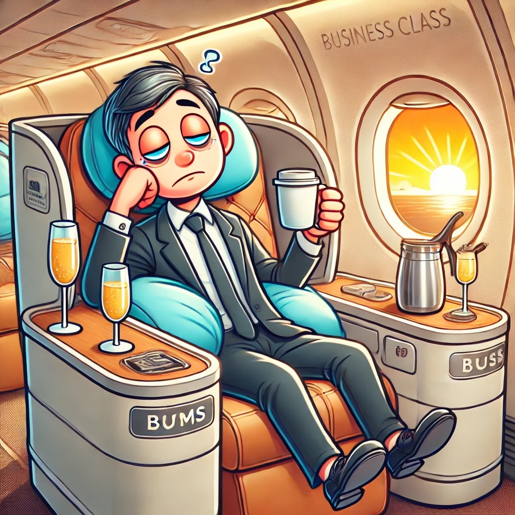 Dienstreise Deluxe: Business Class & Morgenmuffel-Mission